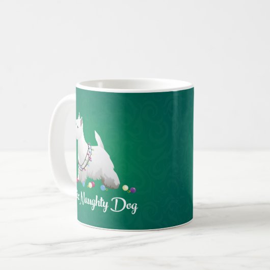 Westie oder West Highland Terrier Feliz Naughty Do Kaffeetasse (Vorderseite Links)