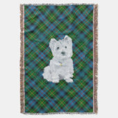 Westie on Tartan Decke (Vorderseite Vertikal)