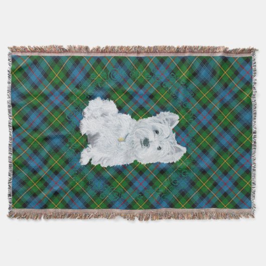 Westie on Tartan Decke (Vorderseite)