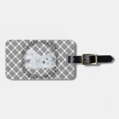 Westie on Tartan Gepäckanhänger (Vorderseite horizontal)