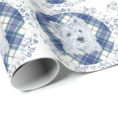 Westie on Tartan Geschenkpapier (Rolleneckpunkt)