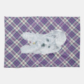 Westie on Tartan Handtuch (Horizontal)