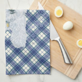 Westie on Tartan Handtuch (Viertel Falte)