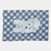 Westie on Tartan Handtuch (Horizontal)