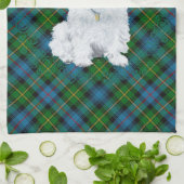 Westie on Tartan Küchentuch (Gefaltet)