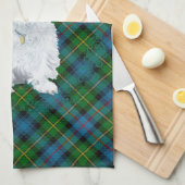 Westie on Tartan Küchentuch (Viertel Falte)