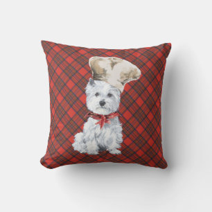 Westie on Tartan PILLOW Kissen