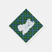 Westie on Tartan Serviette (Ecke)