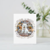 Westie on the Rocks Postkarte (Stehend Vorderseite)