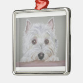 Westie Ornament Aus Metall (Links)