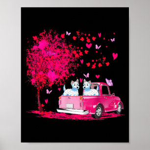 Westie Paar Truck Frohe Valentinstag Geschenke  Poster