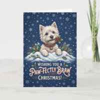 Westie Pawfectly Braw Weihnachtskarte