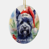 Westie personalisierte Weihnachtsdekoration Keramik Ornament (Rechts)