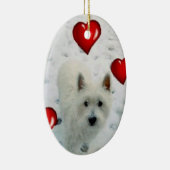 Westie personalisiertes hängendes keramik ornament (Rechts)
