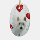 Westie personalisiertes hängendes keramik ornament (Links)
