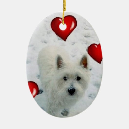 Westie personalisiertes hängendes keramik ornament (Vorne)