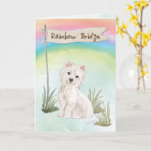 Westie Pet Beileid über Rainbow Bridge Karte (Gelbe Blume)