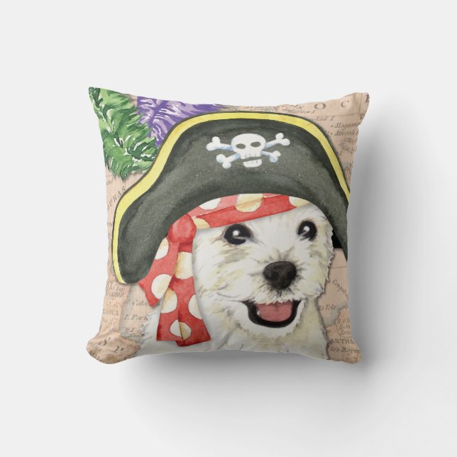 Westie Pirat Kissen (Vorderseite)