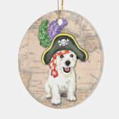 Westie Pirate Keramik Ornament (Links)