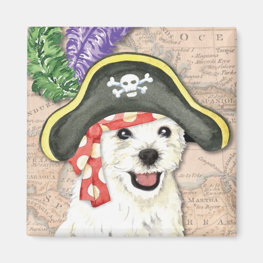 Westie Pirate Magnet (Vorne)