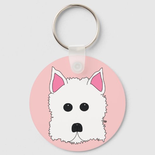 Westie Portrait Schlüsselanhänger (Vorderseite)