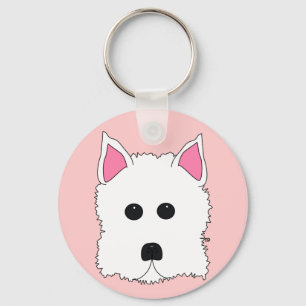 Westie Porträt Schlüsselanhänger