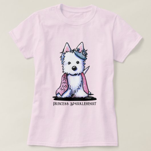 Westie Princess Sparkleheart T-Shirt (Design vorne)