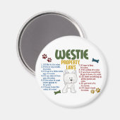 Westie Property Laws 4 Magnet (Vorderseite/Rückseite)