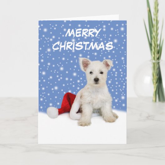 Westie Pup Christmas Card Feiertagskarte (Vorderseite)