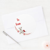 Westie Pup Christmas Sticky Label Runder Aufkleber (Umschlag)