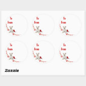 Westie Pup Christmas Sticky Label Runder Aufkleber (Blatt)