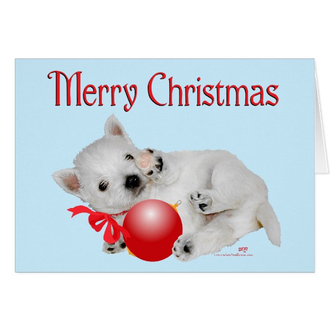 Westie Puppy Christmas Playtime (Vorderseite (Horizontal))
