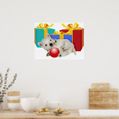 Westie Puppy Christmas Playtime Poster (Küche)