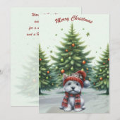 Westie Puppy Merry Christmas Card Feiertagskarte (Vorne/Hinten)