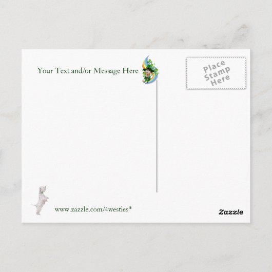 Westie Puppy Number Two Happy St Patricks Day Postkarte (Rückseite)
