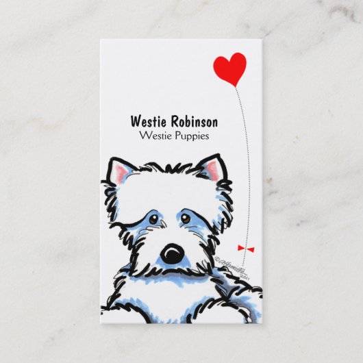 Westie Puppy Pet Business Cards Visitenkarte (Vorderseite)