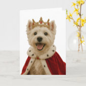 Westie Queen Karte (Gelbe Blume)