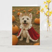 Westie Queen zu Halloween Karte (Gelbe Blume)