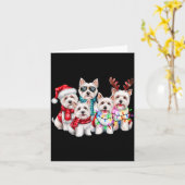 Westie Reindeer Christmas Lights Dog Lover Xmas Pa Karte (Gelbe Blume)