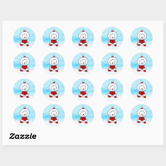 Westie Round Christmas Stickers (Blatt)