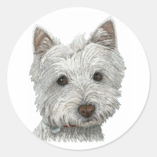 Westie Runder Aufkleber