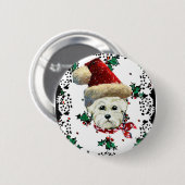 Westie Santa Button (Vorne & Hinten)