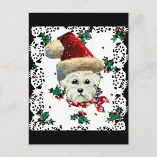 Westie Santa Feiertagspostkarte