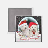 Westie Santa Pals Magnet (Vorderseite/Rückseite)