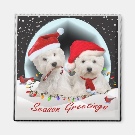Westie Santa Pals Magnet (Vorne)