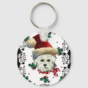 Westie Santa Schlüsselanhänger