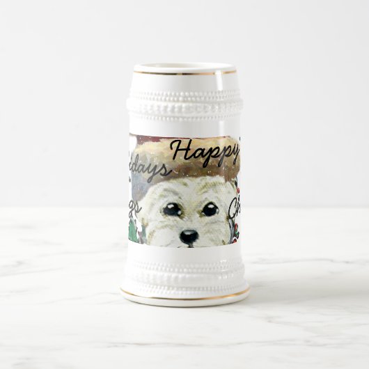 Westie Santa Stien Bierglas (Mittel)