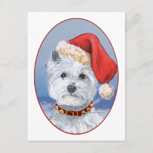 Westie Santas Helfer Feiertagspostkarte