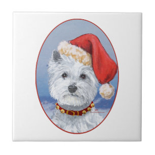 Westie Santas Helfer Fliese