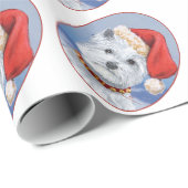 Westie Santas Helper Geschenkpapier (Rolleneckpunkt)
